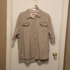 Wrangler Tan Short Sleeve Button Down Shirt - Size 2X